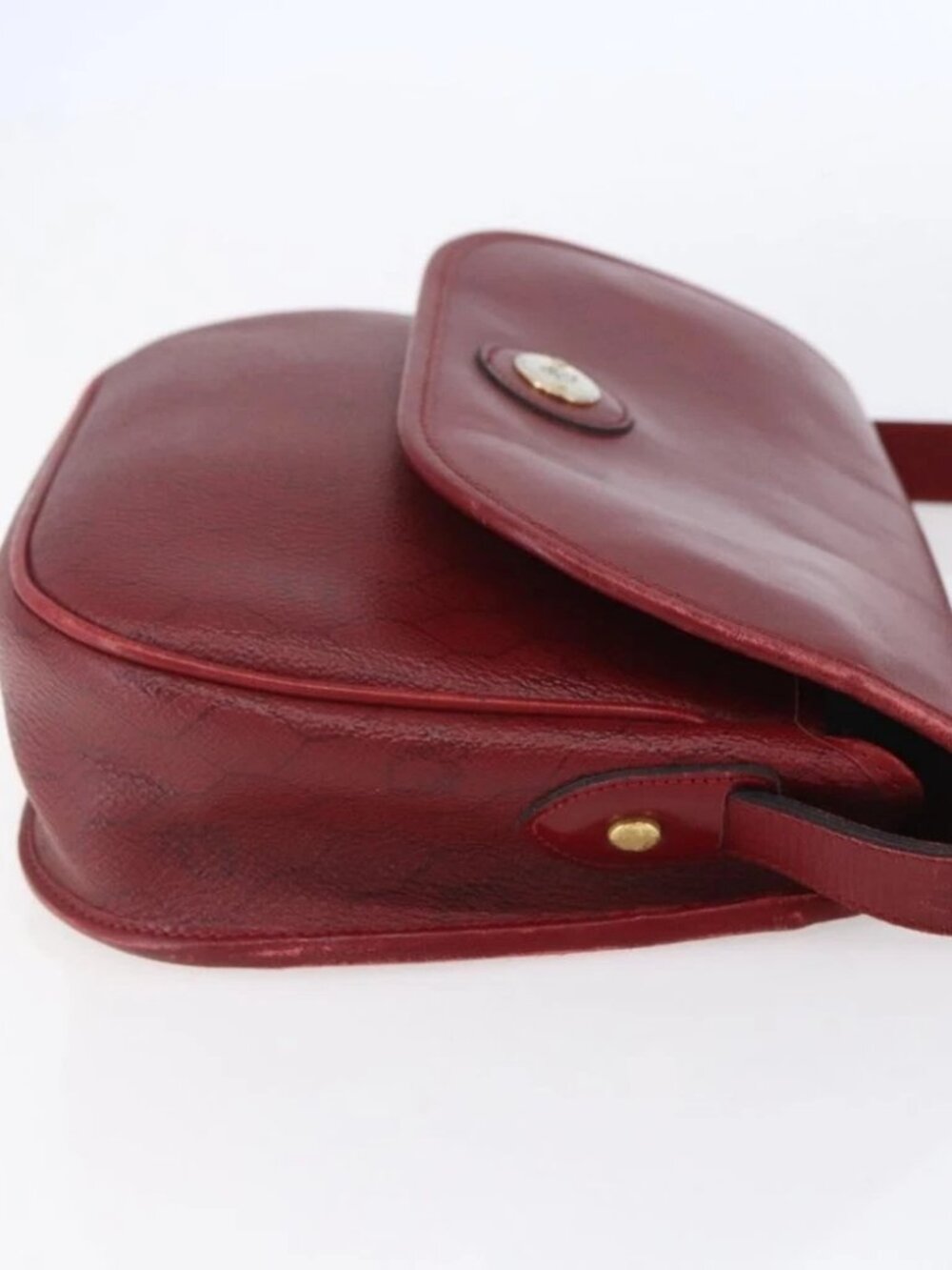 Christian Dior Honeycomb Canvas Shoulder Bag PVC Red Gold Auth - Picture 4 of 15